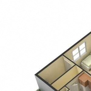2 Bed, 2 Bath, 1,178 Square Feet 3D Floor Plan 2 Bed, 2 Bath, 1,178 Square Feet 3D Floor Plan